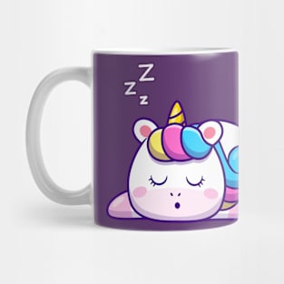 Cute Unicorn sleeping - cartoon animal & nature Mug